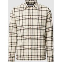 Lindbergh Regular Fit Overshirt mit Glencheck-Muster in Offwhite, Größe XXL von lindbergh