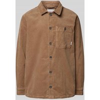 Lindbergh Relaxed Fit Overshirt mit aufgesetzter Brusttasche in Sand, Größe L von lindbergh