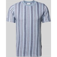 Lindbergh Relaxed Fit T-Shirt mit Streifenmuster Modell 'Towel striped' in Marine, Größe M von lindbergh