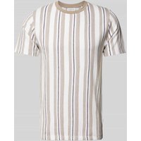 Lindbergh Relaxed Fit T-Shirt mit Streifenmuster Modell 'Towel striped' in Offwhite, Größe L von lindbergh