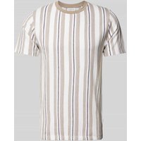 Lindbergh Relaxed Fit T-Shirt mit Streifenmuster Modell 'Towel striped' in Offwhite, Größe XL von lindbergh