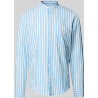 Lindbergh Slim Fit Freizeithemd mit Brusttasche aus Leinen-Baumwoll-Mix in Blau, Größe XL Lindbergh Slim Fit Freizeithemd mit Brusttasche aus Leinen-Baumwoll-Mix in Blau, Größe XL von lindbergh
