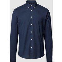 Lindbergh Slim Fit Freizeithemd mit Button-Down-Kragen Modell 'Oxford' in Marine, Größe XL von lindbergh