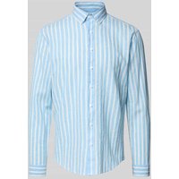 Lindbergh Slim Fit Freizeithemd aus Leinen-Baumwoll-Mix in Hellblau, Größe XXXL von lindbergh