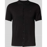 Lindbergh Slim Fit Freizeithemd mit Logo-Stitching Modell 'Ecovero' in Black, Größe L von lindbergh