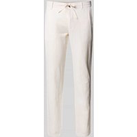 Lindbergh Tapered Fit Leinenhose mit elastischem Bund in Weiss, Größe XXL von lindbergh