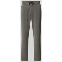 Lindbergh Tapered Fit Stoffhose mit fein strukturiertem Muster in Anthrazit, Größe M von lindbergh