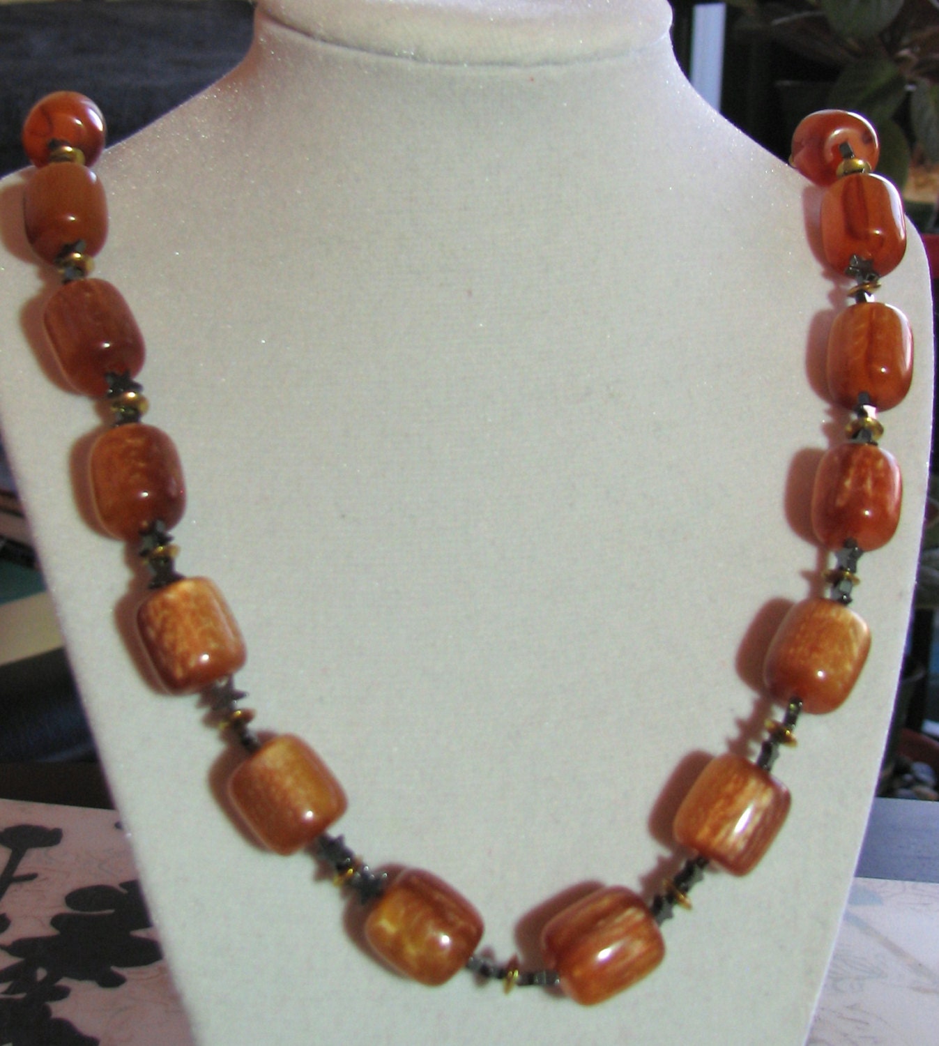 Karamell Butterscotch Perlen Halskette Karamell Butterscotch Perlen Halskette von lindinidesigns