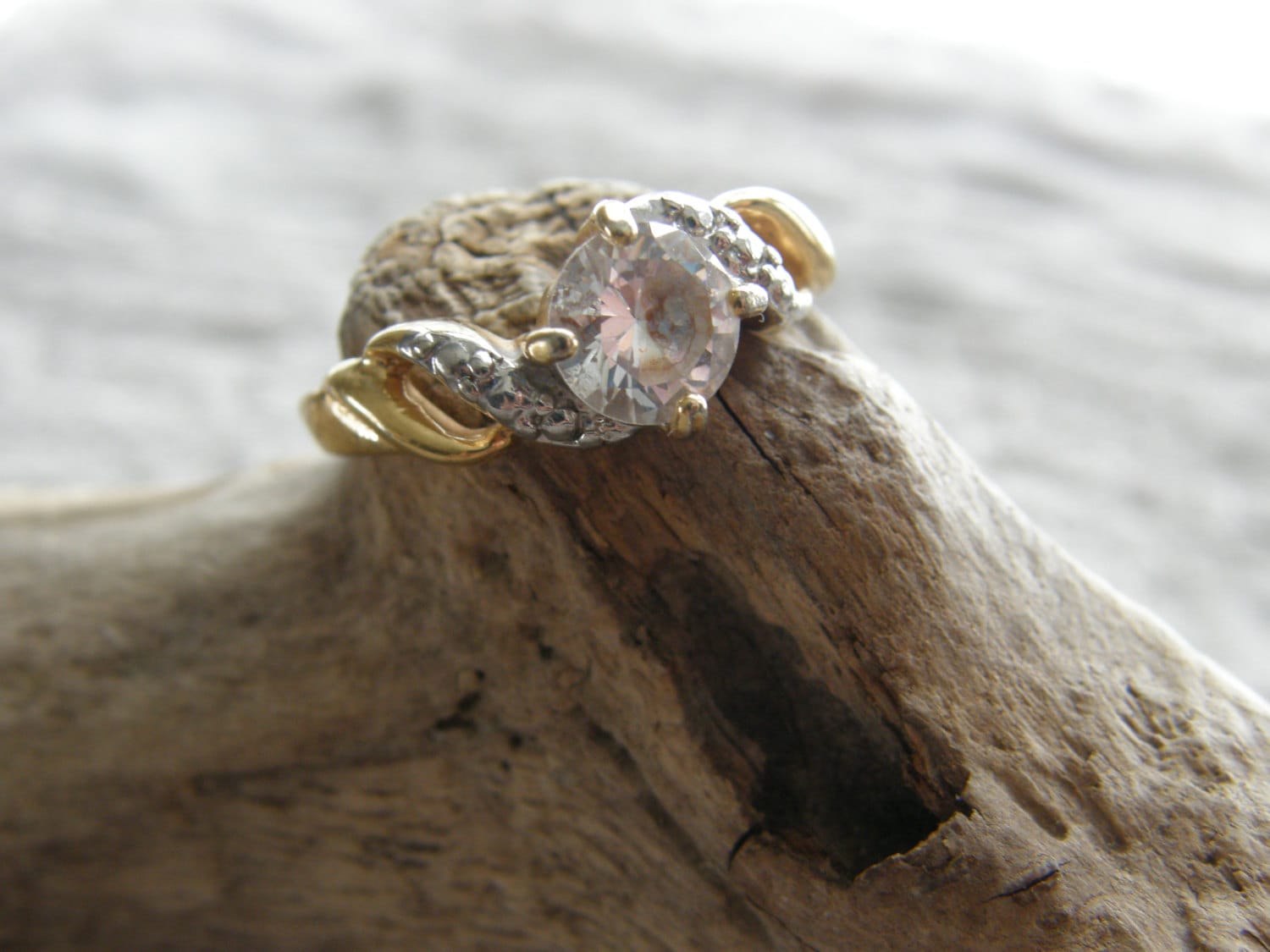 Vintage Faux Diamantring Gekennzeichnet 14K Hge - Größe 7 3/4 von lindysloops