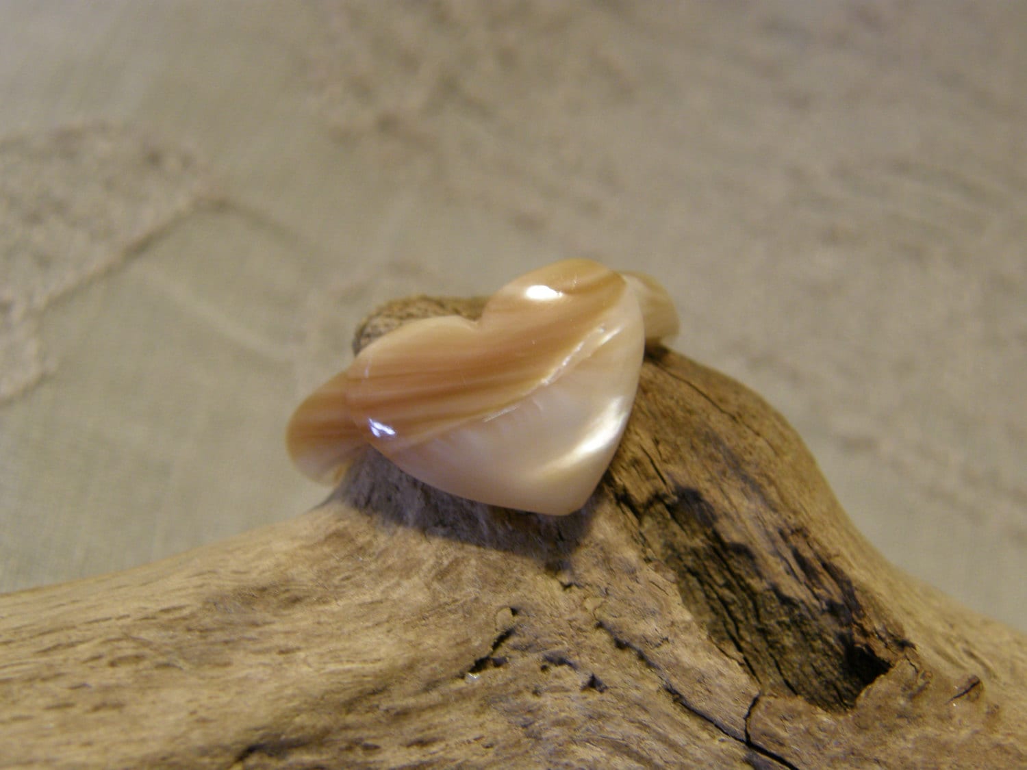 Vintage Geschnitzt Achat Herz Ring - Größe 6 1/2 von lindysloops