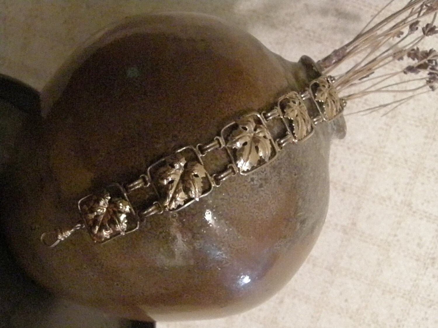 Vintage Goldtone Maple Leaf Link Armband von lindysloops