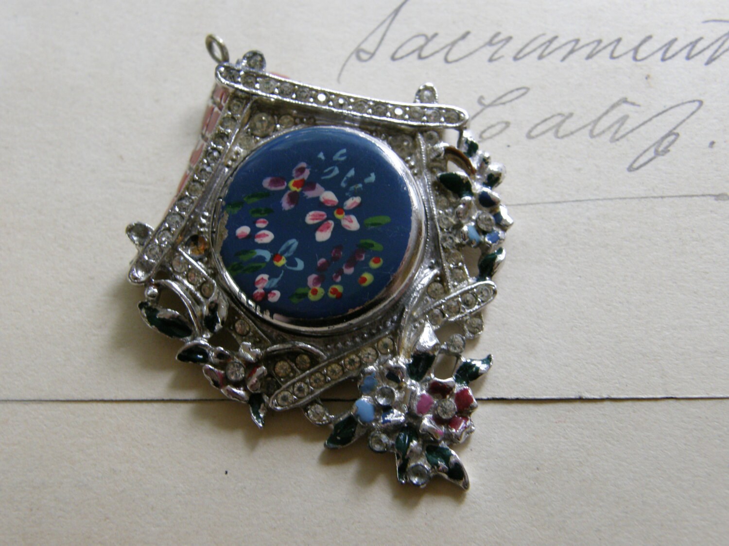 Vintage Handbemalt Kuckucksuhr Medaillon Für Reparatur von lindysloops