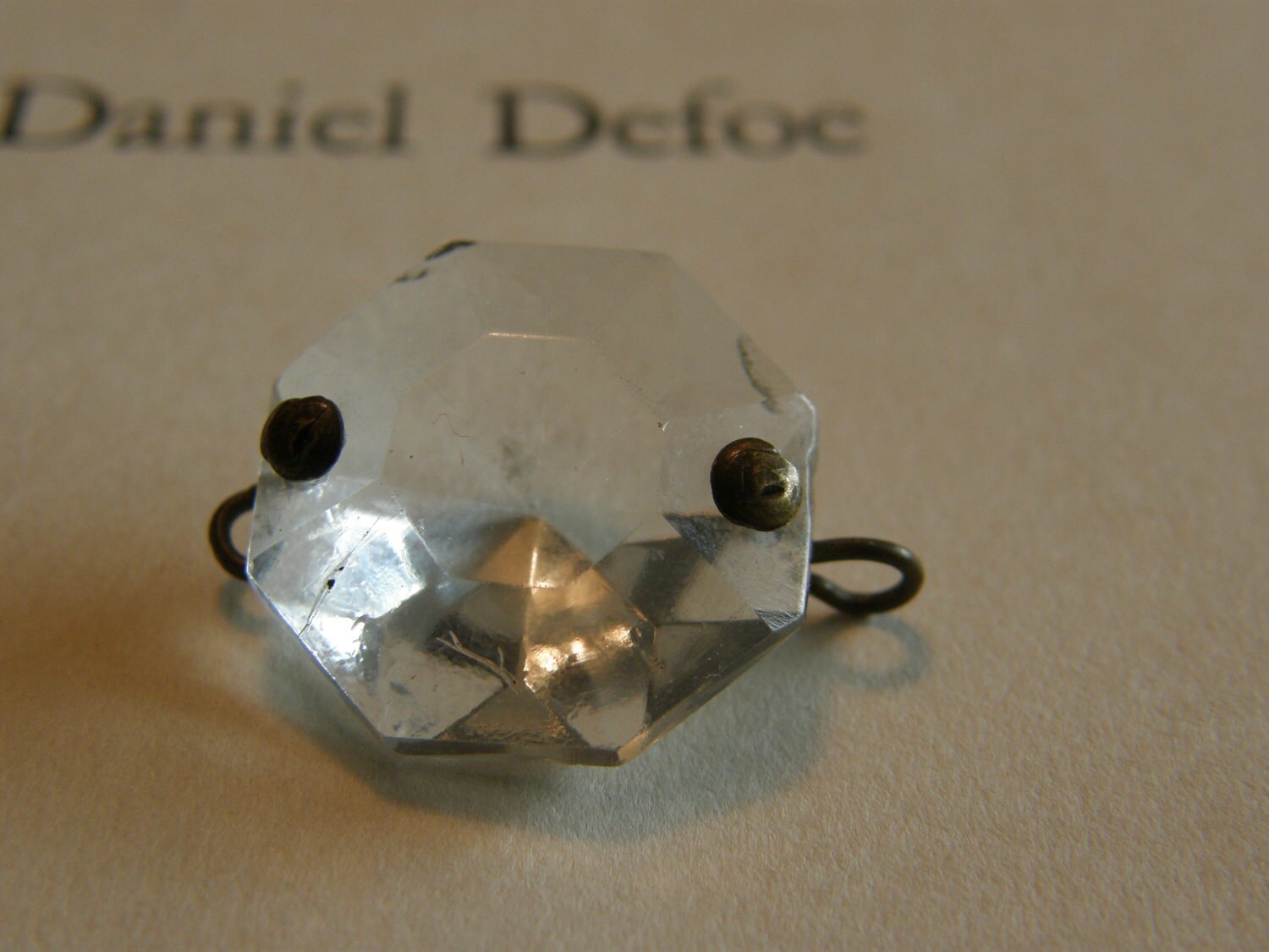 Vintage Klarglas Diamantschliff Verbinder von lindysloops