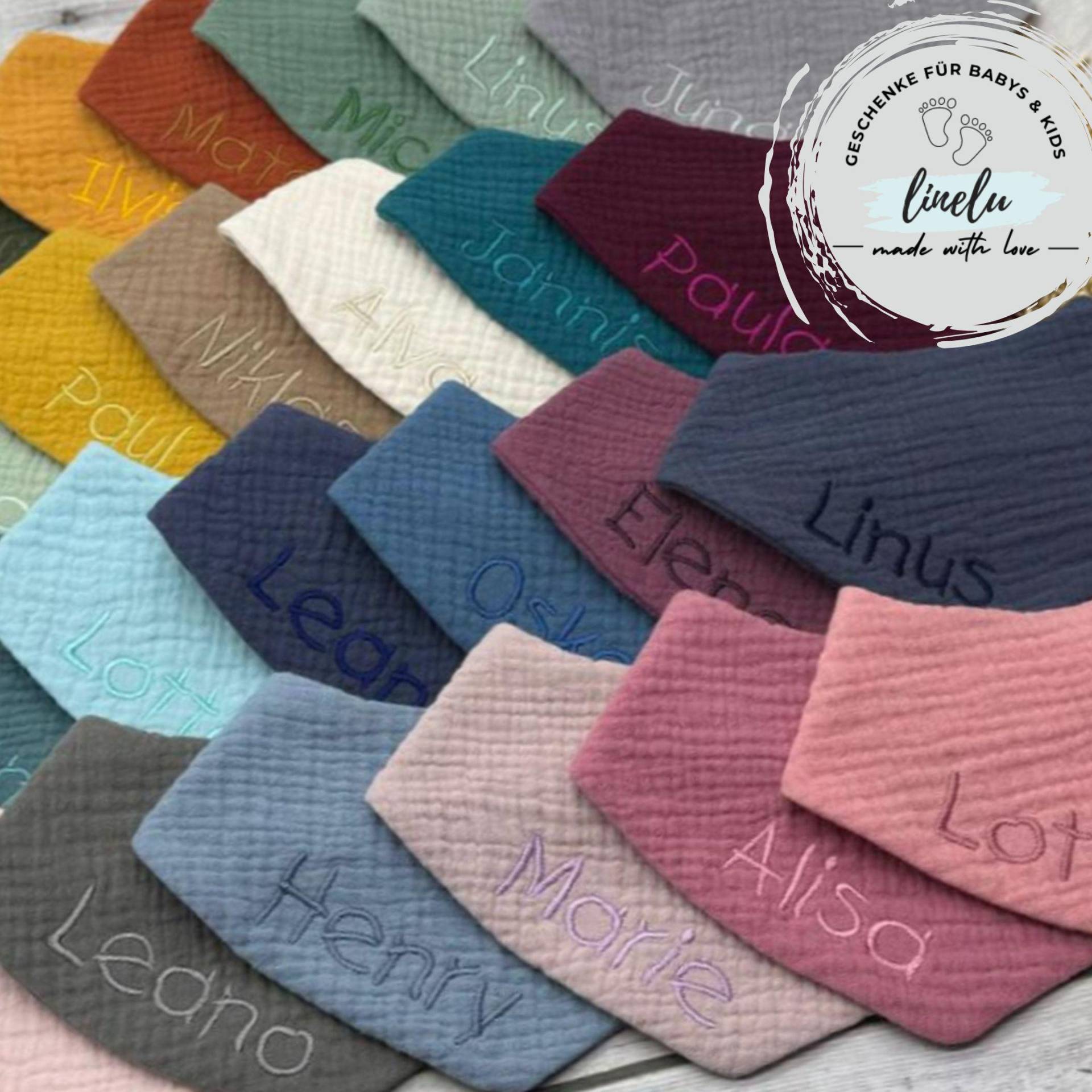 Babyhalstuch 0-12 Monate | Musselinhalstuch Personalisierbar Spucktuch Musselintuch Baby Babyhalstuch 0-12 Monate | Musselinhalstuch Personalisierbar Spucktuch Musselintuch Baby von lineluCologne