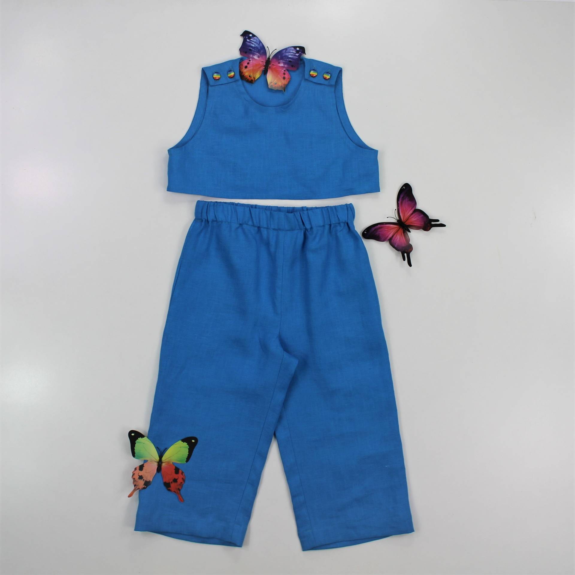 Kinder Leinen Set/Top Und Hose Kinderkleidung Zweiteiler Kleinkind Kleidung Spielset von linencity