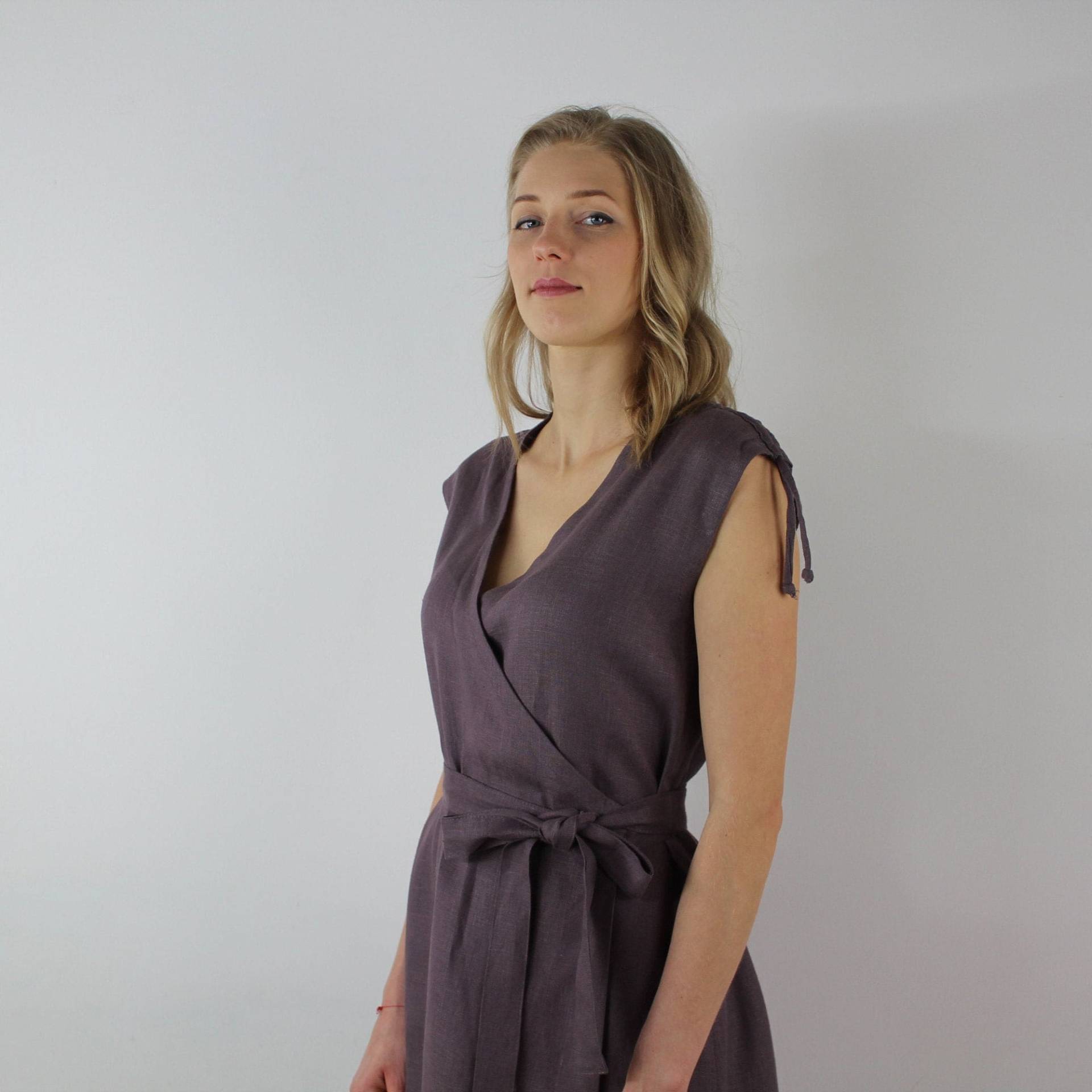 Leinenkleid Für Frauen/Leinen Wickelkleid Sommerkleid Lässiges Kleid von linencity