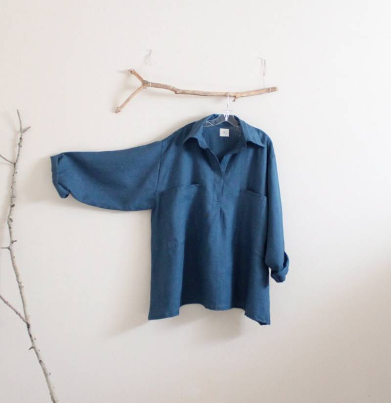 Benutzerdefinierte Plus Größe Leinenhemd von linenclothingbyanny