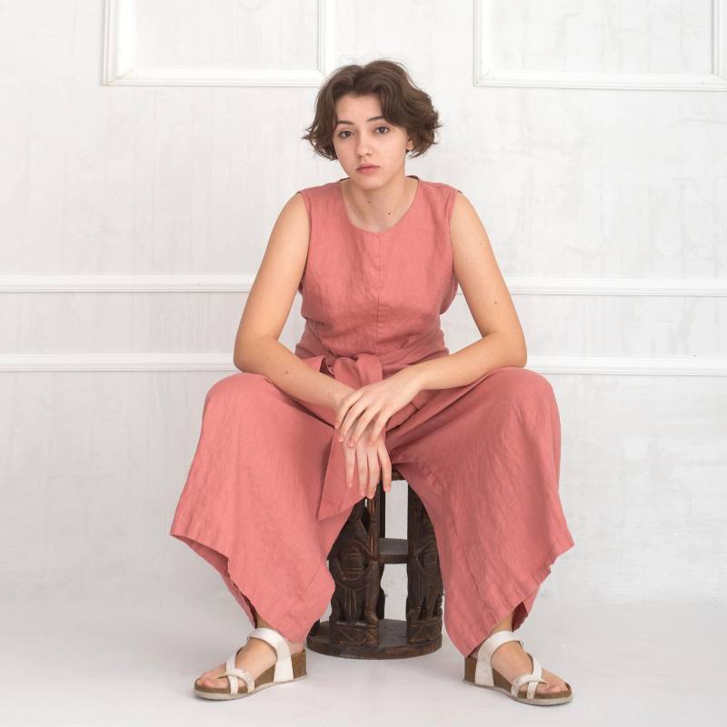 Ärmelloser Leinenstrampler Gretel von linenfairytales