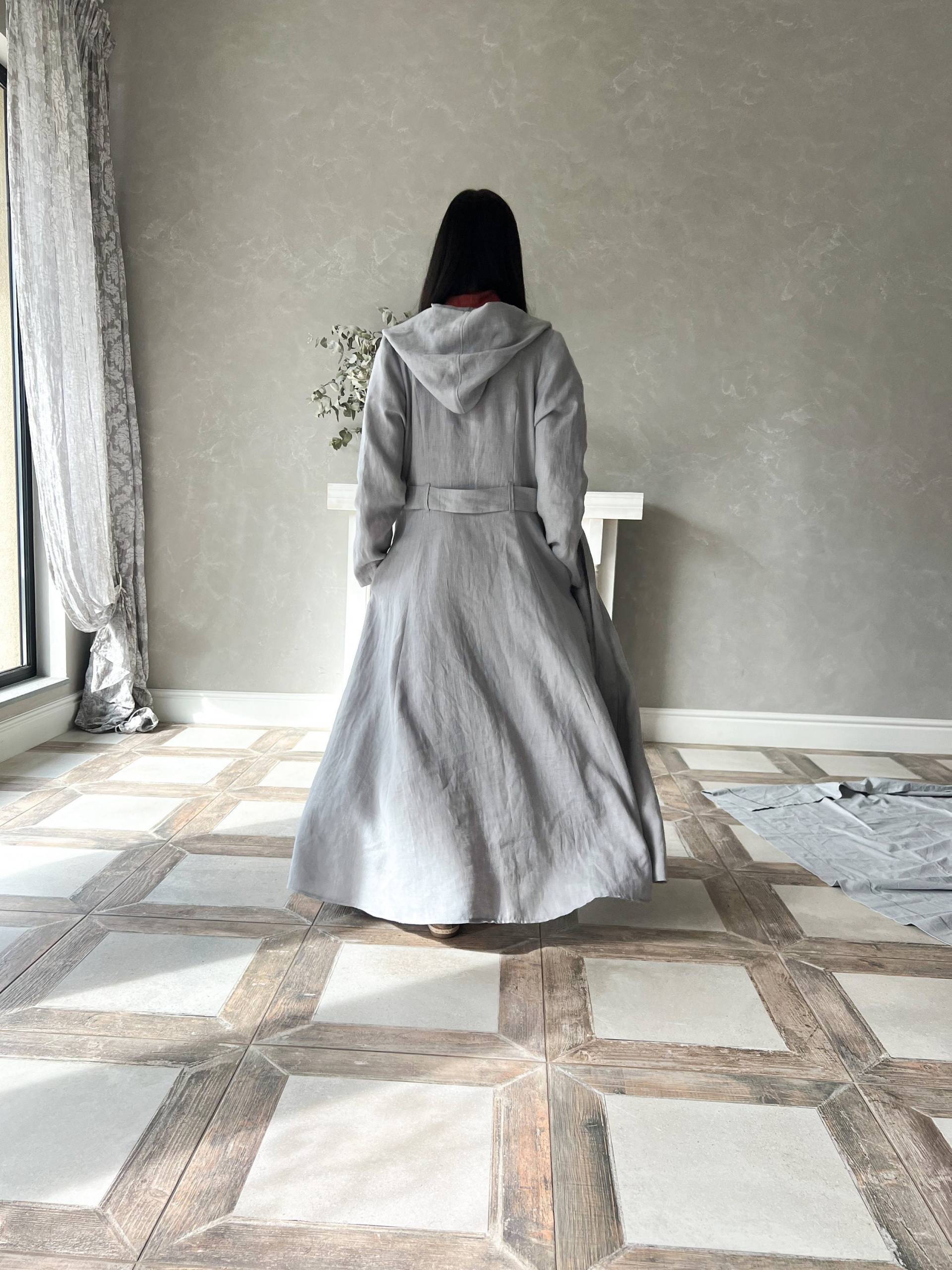 Langer Leinen Kapuzenmantel, Leinenjacke Frauen, Prinzessin Mantel, Sommer Kapuzenumhang, Fantasy Cape Grace, Boho Kleidung von linenfairytales