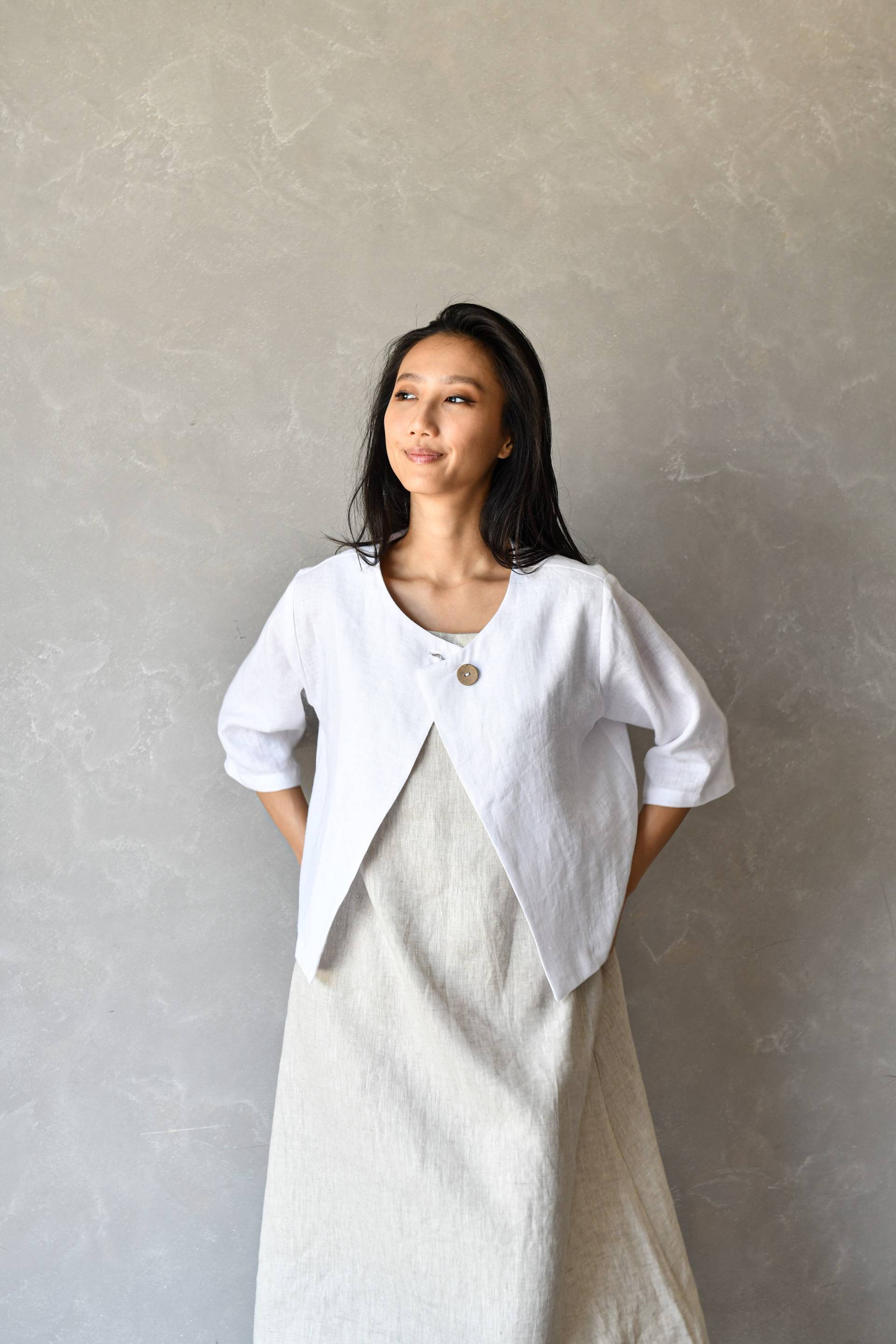 Leinen Bolero Jacke, Crop Top, Kurzer Mantel, Kimono Alvina, Kleidung Damen von linenfairytales