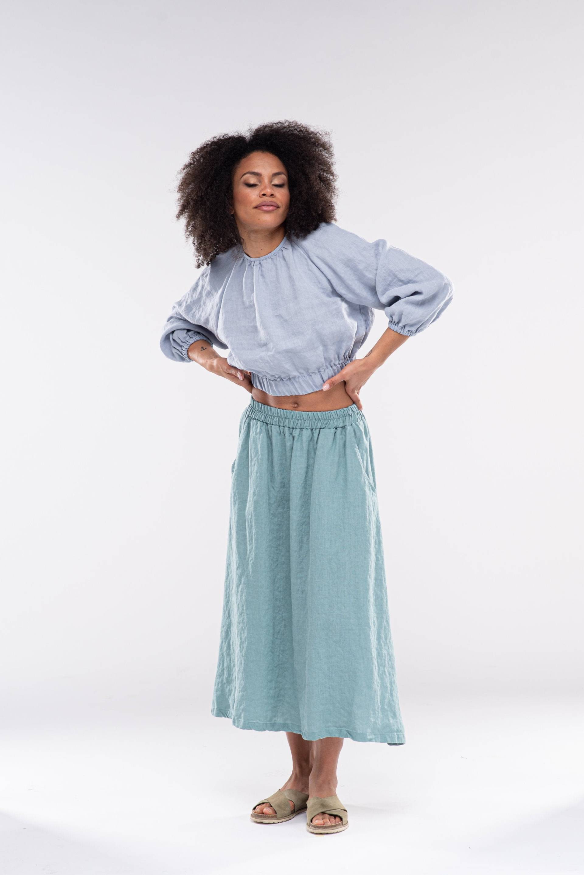 Leinen Crop Top Elin/Kimono von linenfairytales