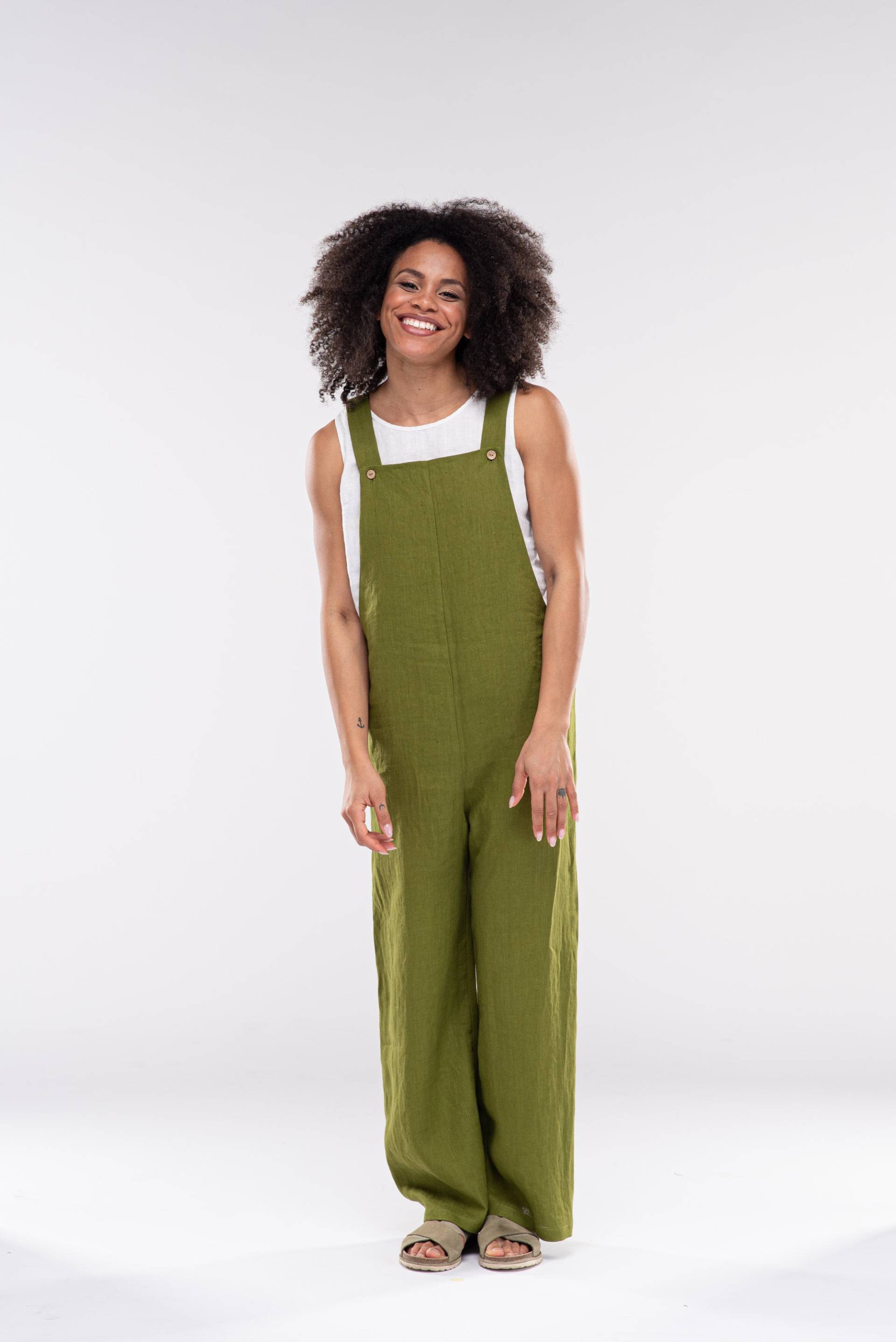Leinen Jumpsuit Kaia/Overall Frauen Kleidung Für von linenfairytales