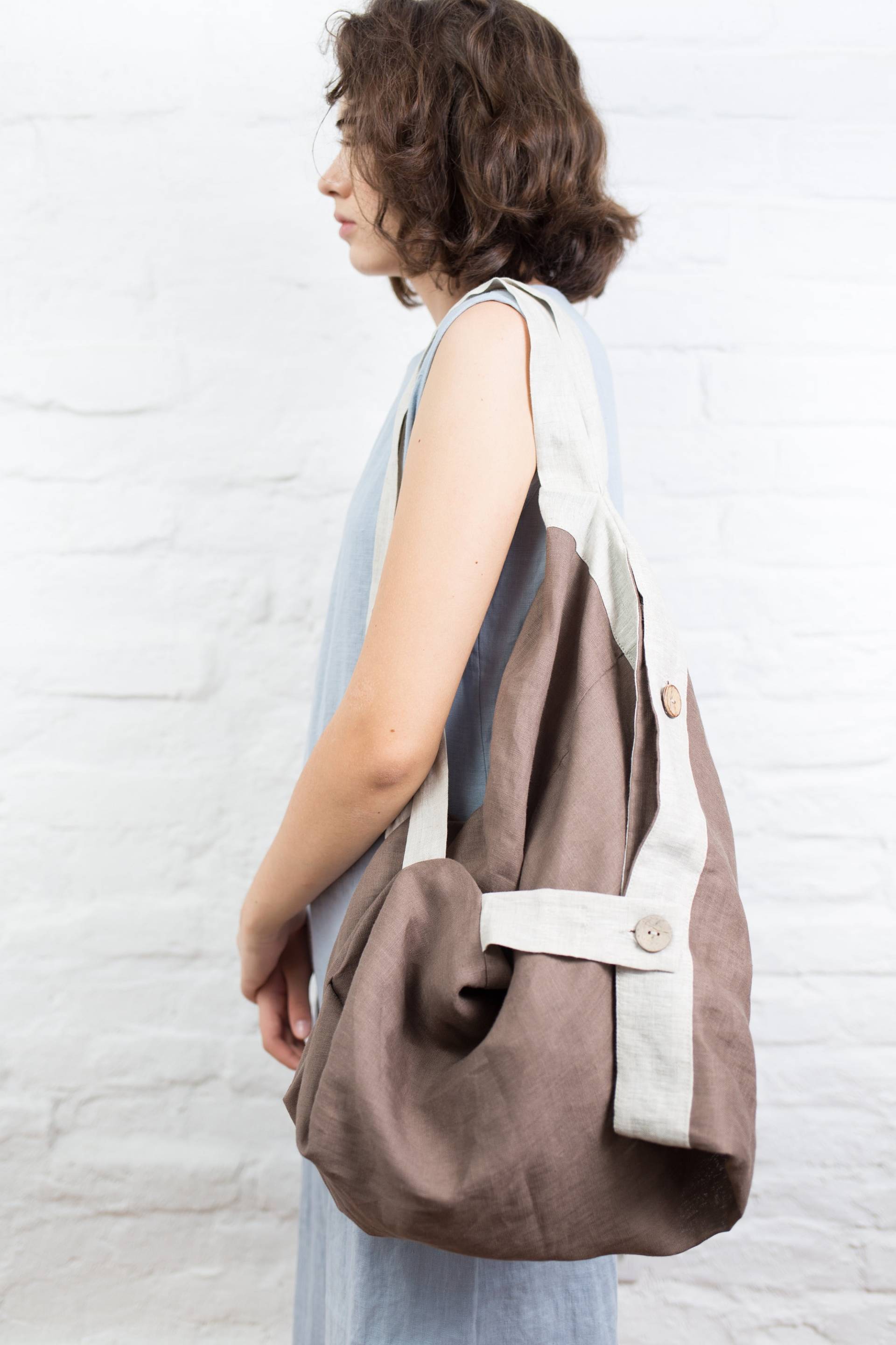 Leinen Tasche, Rucksack Aus Canvas, Boho Einkaufstasche von linenfairytales