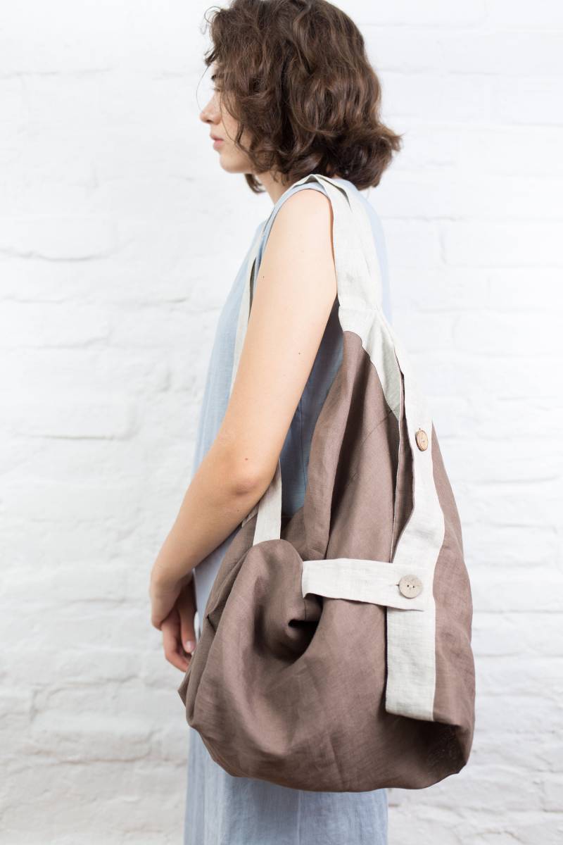 Leinen Tasche, Rucksack Aus Canvas, Boho Einkaufstasche von linenfairytales