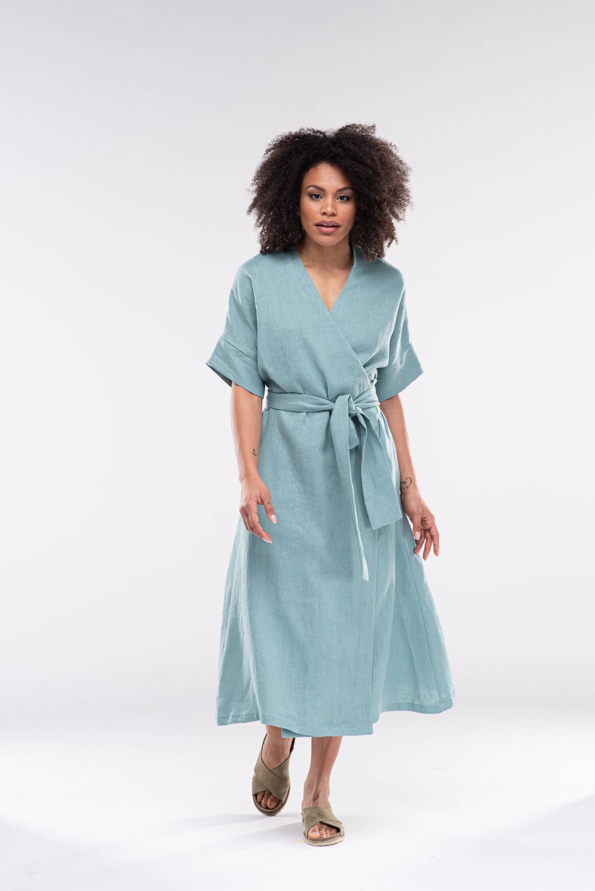 Leinen Wickelkleid Maggie/Sommer Kleid Kleidung Für Frauen von linenfairytales