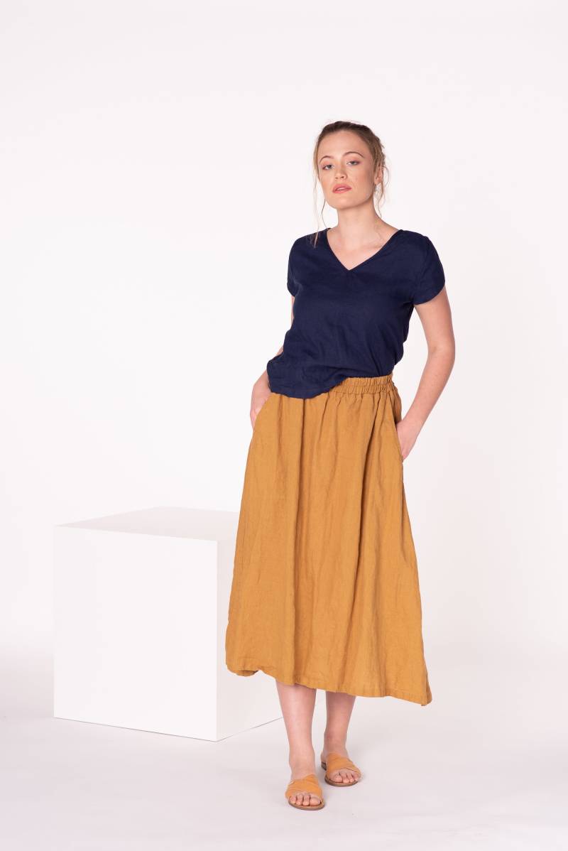 Leinenbluse Marion Mit V-Ausschnitt/Leinenoberteile Für Frauen Handgefertigte Leinenkleidung von linenfairytales