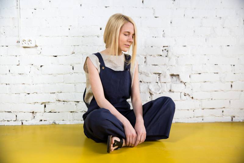 Leinenoverall Kaia, Leinenoverall, Sommeroverall, Lockerer von linenfairytales