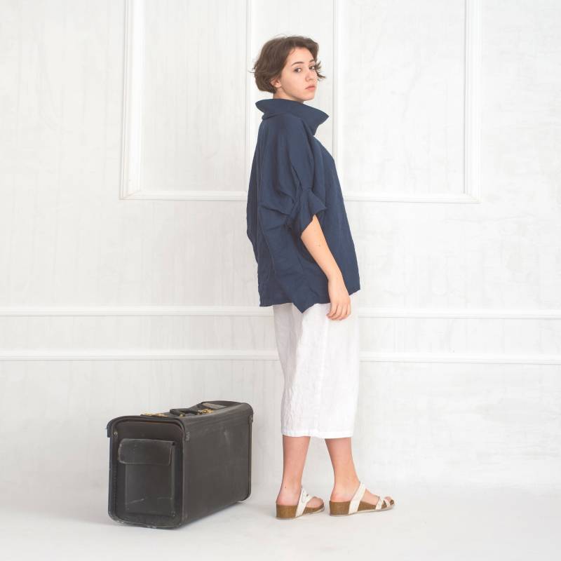 One Size Leinen Top, Boho Kimono Oversize Top Fiona, Plus Oversized Plus, Bio von linenfairytales