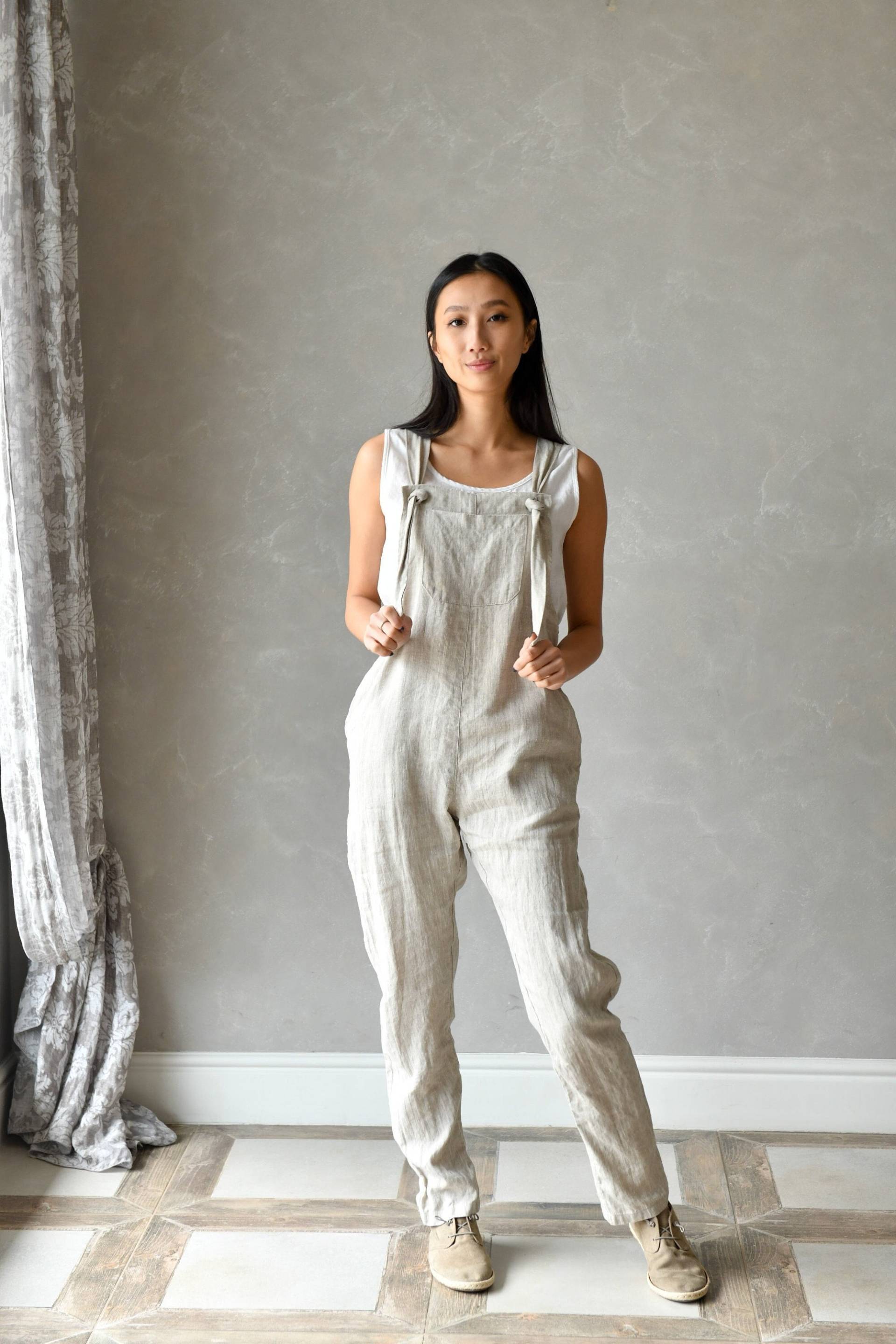 Plus Size Leinen Overall, Harem Latzhose, Sommer Overalls Für Frauen, Frauen Romper Didi, Kleidung von linenfairytales