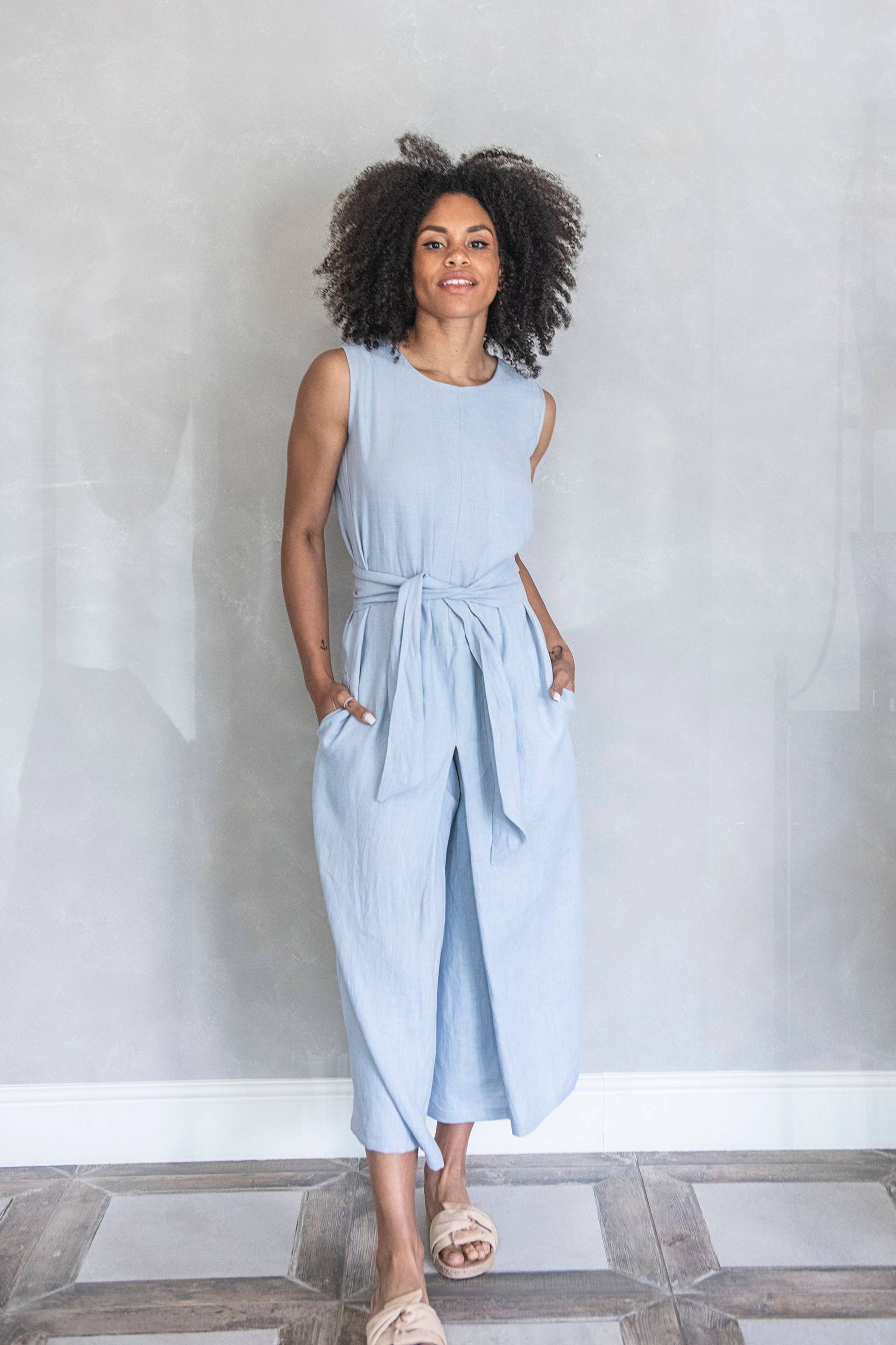 Weites Bein Leinen Jumpsuit Gretel/strampler von linenfairytales