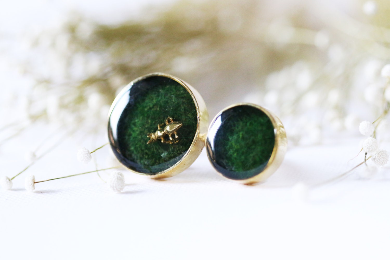 Ameise Ringe, Tierringe, Alltagsringe, Golssy Auf Grasringe, Charme Ringe, Charme Grasringe, Doppelringe, Natur Ringe von linenjewelryshop