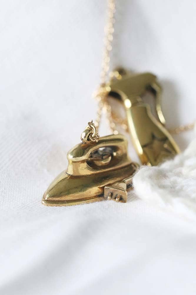 Aufbügelset Halskette/Leinen Schmuck Modeschmuck /Unique Charms von linenjewelryshop