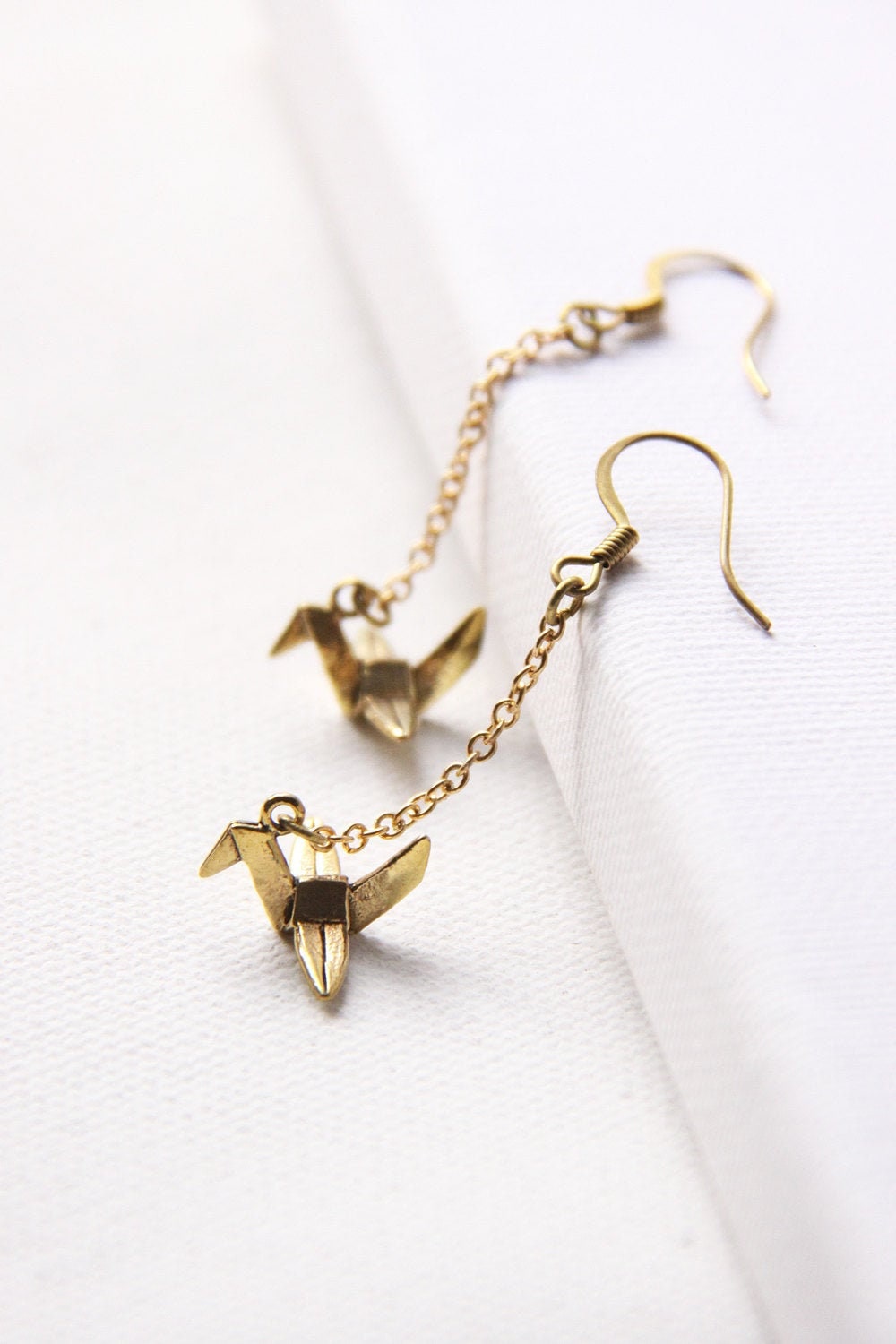 Charme Origami Vogel Ohrringe, Wald Tier Alltägliche Ohrringe Schmuck, Gold von linenjewelryshop