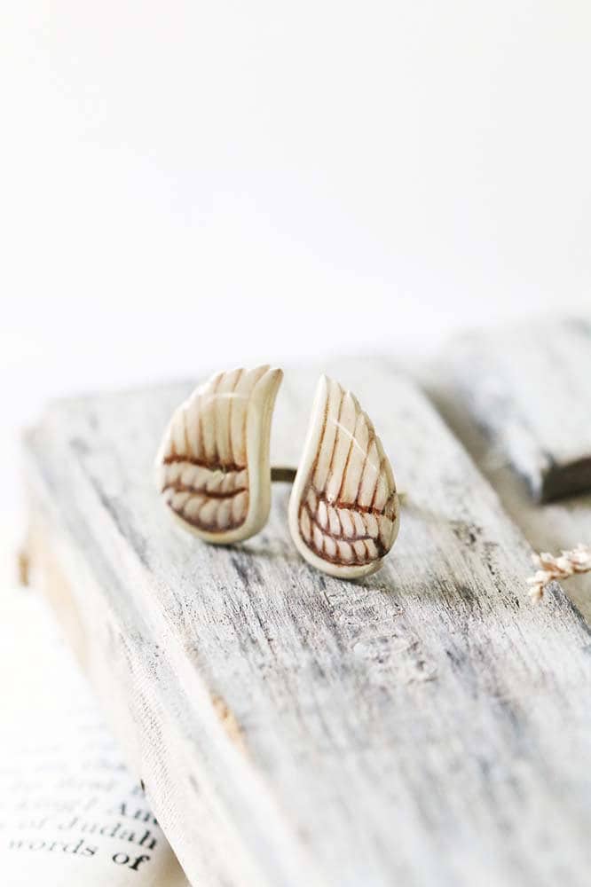 Farbe Feder Ring/Emaille Messing Leinen Schmuck Alltagsring von linenjewelryshop