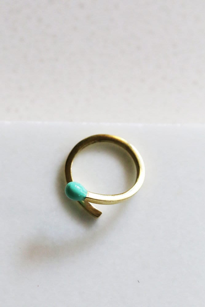 Grüner Match Ring/Leinen Schmuck Fun Für Jeden Tag Mode Ringe von linenjewelryshop