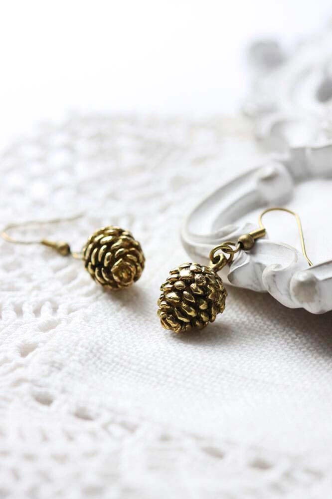 Kegel Draht Ohrring/Leinen Schmuck Alltags von linenjewelryshop