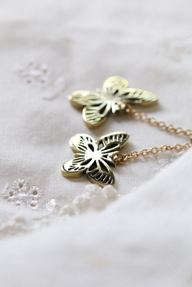 Lebendige Schmetterling Ohrringe/Leinen Schmuck Alltags von linenjewelryshop