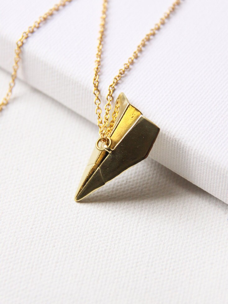 Papierflieger Halskette - Modern Und Reizend Charm Schmuck von linenjewelryshop