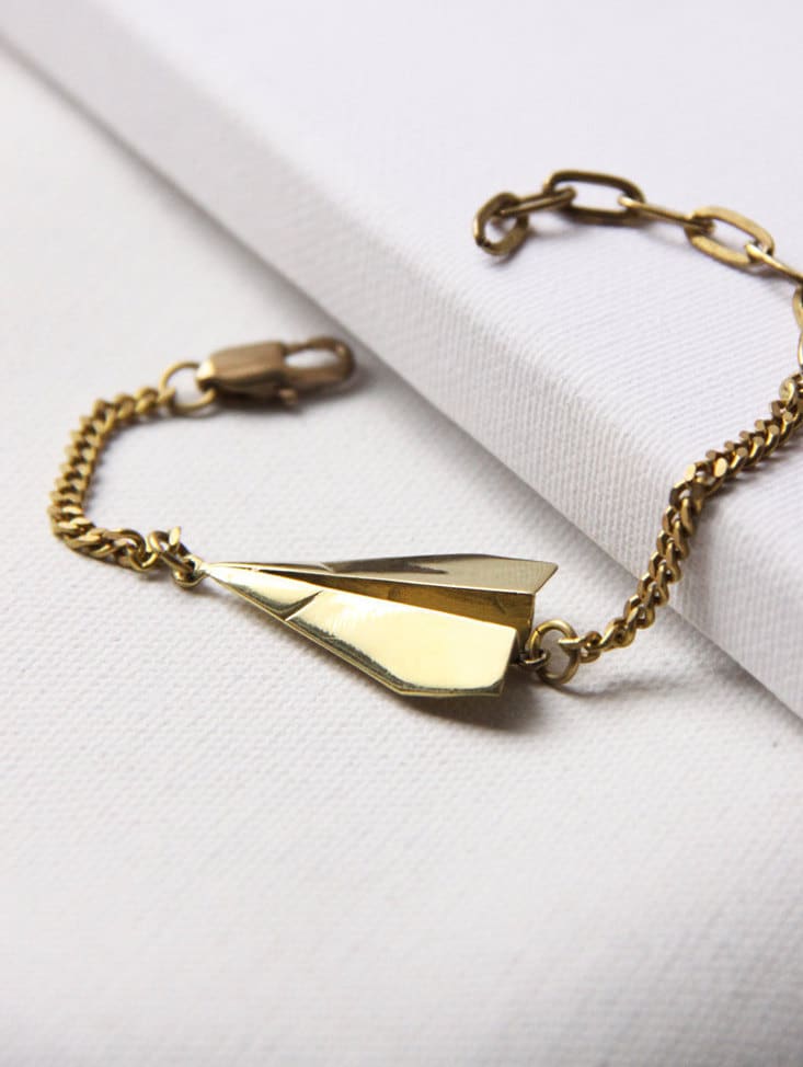 Papierflieger Origami Bettelarmband - Handgemachter Schmuck von linenjewelryshop