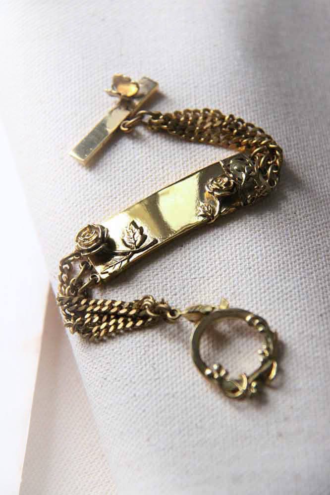 Rose Armband/Leinen Schmuck Gold Kettenarmband Messing Für Den Alltag von linenjewelryshop