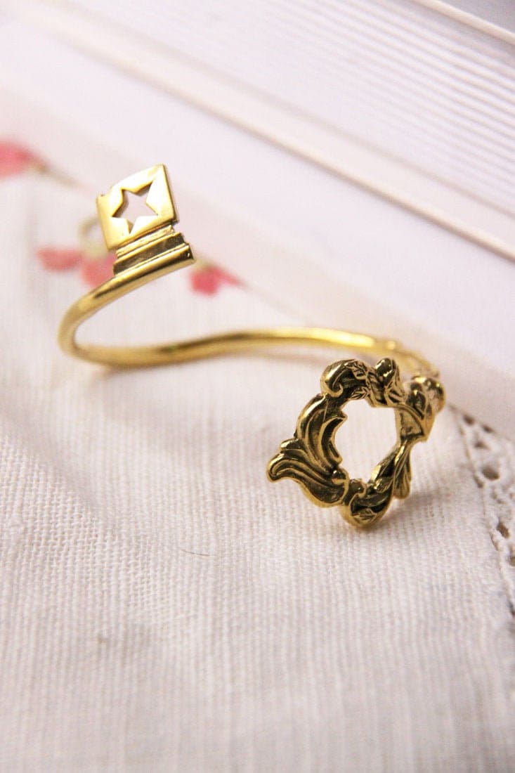 Vintage Skelett Schlüssel Manschette Armreif - Verstellbar von linenjewelryshop