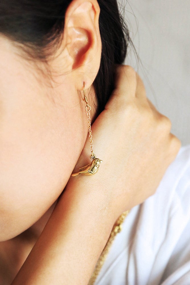 Vogel Ohrringe Original Design Und Von Linen Jewelry von linenjewelryshop