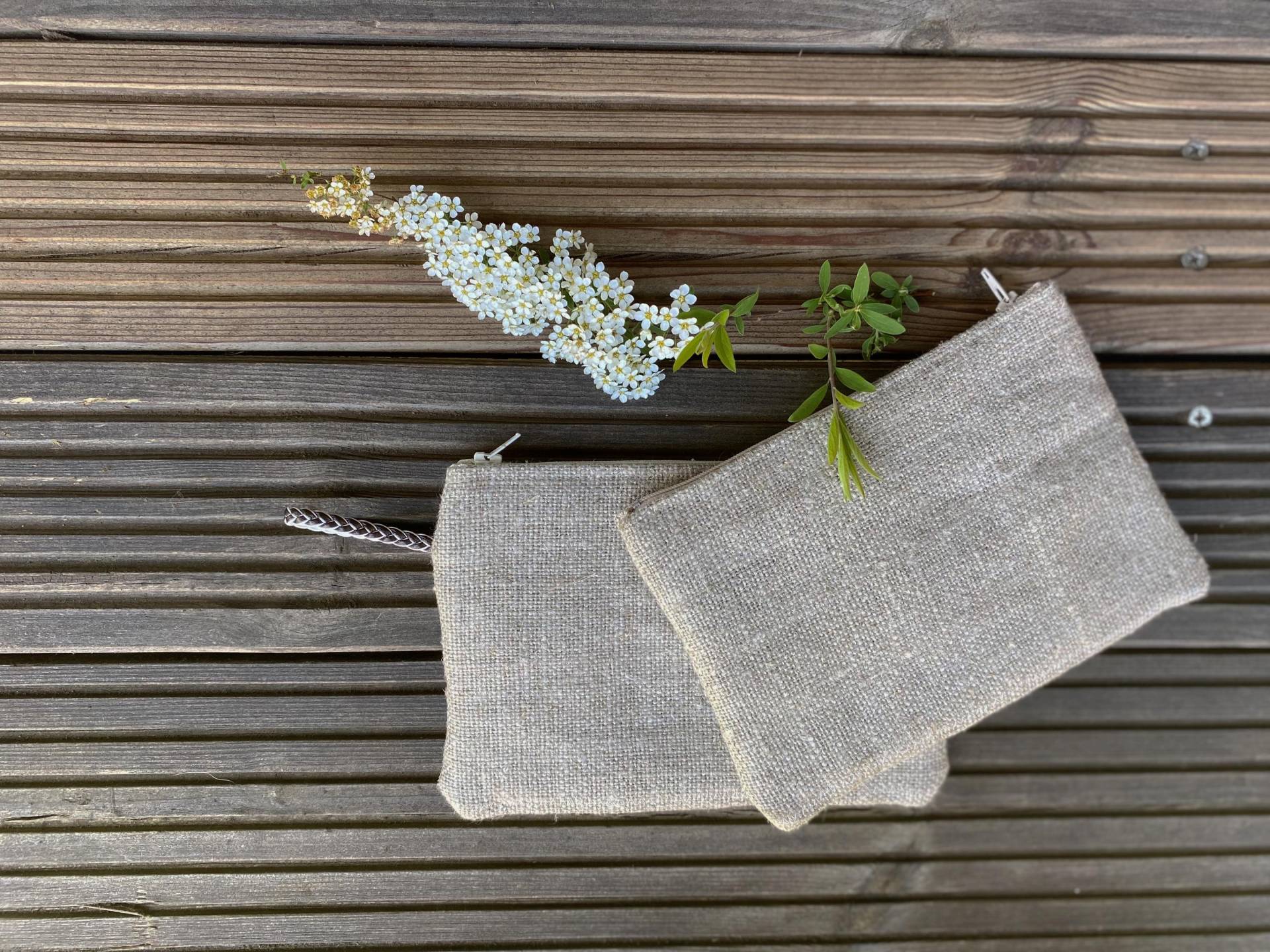 2Er Set Kosmetiktasche Aus Original Leinen Stoff 2Er Set Kosmetiktasche Aus Original Leinen Stoff von linenquality