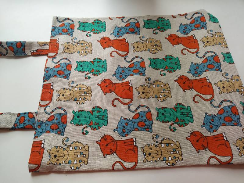 Bunter Katzen Print, Stoffbeutel Für Jeden Tag Bunter Katzen Print, Stoffbeutel Für Jeden Tag von linenquality