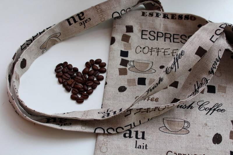 "Kleine Leinen Tragetasche "Love Coffee" "Kleine Leinen Tragetasche "Love Coffee" von linenquality