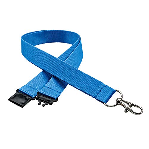 linie zwo ®, 30er Pack Schlüsselbänder 20 mm, easy going Haken, Sicherheitsverschluss, Blau von linie zwo